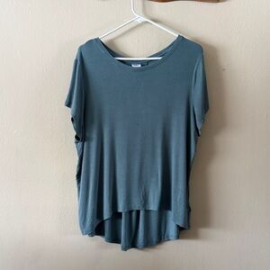 Athleta With Ease Ribbed Tee Blue Grey size L